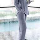 Aamikast Women's Pajama Sets Long Sleeve Button Down Sleepwear Nightwear Soft Pjs Lounge Sets (XXL)