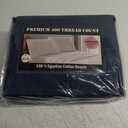 RV King 72 x 80 Cotton Sheets - Soft 100% Egyptian Cotton, 400 Thread Count, Deep Pocket, 4 PCs - Navy