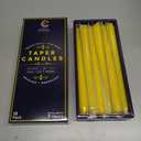 Vibrant Yellow 10 Inch Taper Candles - Pack of 12 Premium Unscented, Dripless & Smokeless Hand-Dipped Candles for Birthday, Wedding or Dinner Decorations and Formal Candlelighting