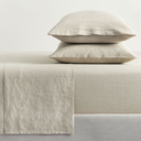 Linen Sheet Set Solid Color -Sheet Set 4PC - Cal King Natural Flax Cotton Blend Soft Breathable Farmhouse Bedding - California King, Linen/Beige