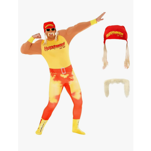 Morph Hulk Hogan Costume, Hulk Hogan Costume Adult, WWE Hulk Hogan Costume, Size XL