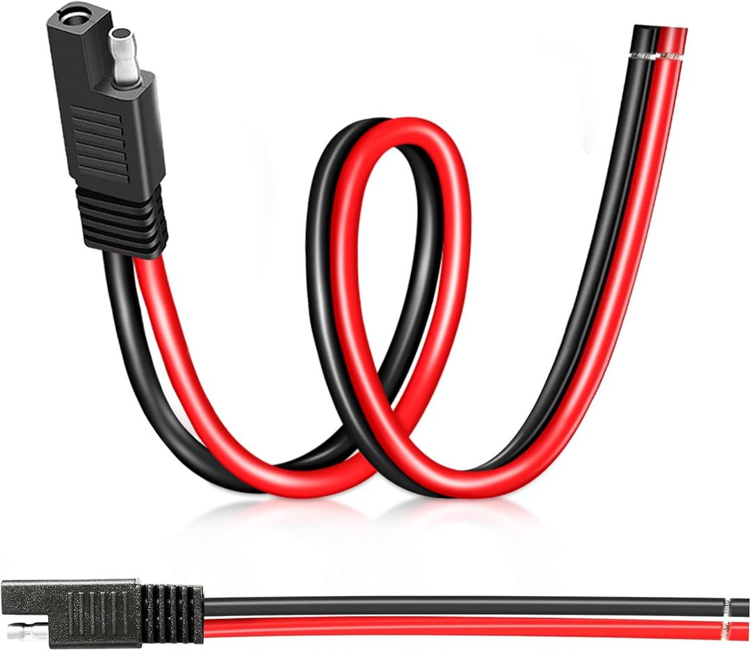 SAE Extension Cable 1FT, 10AWG Heavy Duty Pure Copper SAE Connector Quick Connect and Disconnect Wire Harness for Solar Panel, Motorcycles, Car, Truck, RVs, Tractors, ATV, Trolling Motor 2Pack
