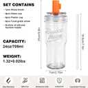 ANOTION 2pc Glass Tumbler with Lids and Straws, Leakproof 24oz Mason Jar Cups, Cap Cup Leak-Proof, Self-Assembly Silicone Straw, Reusable Iced Coffee Smoothie Matcha Cup Aesthetic Coffee Gifts Women