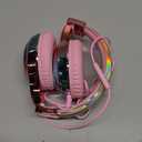 QearFun Kids Headphones Wired with Mic, 85/94dB Safe Volume Limit, Foldable Over Ear, Tangle-Free Cord & Sharing Port, Wired On-Ear Headset for School, Chromebook, Tablet, Travel - Boys & Girls (Pink aurora)