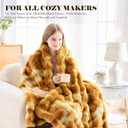 Faux Fur Throw Blanket for Couch, 1000 GSM Cozy Fuzzy Fluffy Soft Plush Thick Bubble Sherpa Blanket for Sofa Bedroom Living Room, Mothers Day Birthday Gifts for Women Home Decor