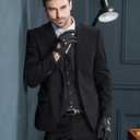 YISEVEN Men's Leather Driving Gloves (Black)