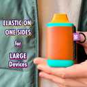 Leather Vape Holder, Comfortable Design for E Cigarette, Perfect Fit, High-Strength Elastic (Orange Holder/Black Lanyard L)