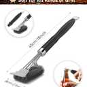 Grill Brush and Scraper-18 Adjustable Handle Safe BBQ Grill Brush for Outdoor Grill-Deep BBQ Clearning Brush wih Bottle Operner Extra Strong Grill Cleaner Accessories for Gas/Charcoal Grilling Grates