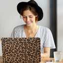 for MacBook Pro 14 inch Case 2026-2021 M5 M4 M3 M2 M1 A3434 A3112 A3185 A3401 A2918 A2992 A2779 A2442,Leather Leopard Print Shell for Mac Pro14,Cheetah Case with Keyboard Cover,Leopard Brown