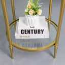 2 Tier Round Side Table, Gold End Table with Glass Top, Modern Metal Clear Coffee Tables, Small Accent Tables for Living Room, Bedroom, 18" x 18"