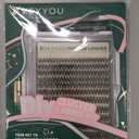 KEYYOU LASH Flaunt Lash Clusters Kit Flora D Curl Natural Lashes 144pcs Lash Extension Kit 8-18mix Lash Clusters Fluffy Lashes with Ultra-Thin Soft Band with Remover Waterproof Bond and Seal(F01 Kit)