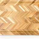 Acacia Rect. Herringbone design Chopping board, side grooves, deep well, 18X12X1”