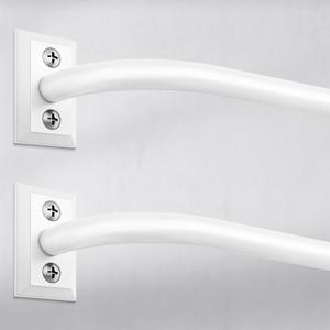 Hei!Dear 2 Pack Blackout Curtain Rod for Windows 48 to 84 inch (4-7Ft), Wrap Around Room Darkening Curtain Rods, 5/8" Samll Adjustable Modern Decorative Window rod,White