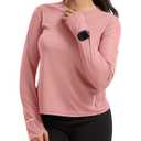 Women's Long Sleeve Running Shirt with Window Watch & Thumb Hole, UPF 50+ Sun Protection, Moisture-Wicking Reflective Gym Top Pink (S)