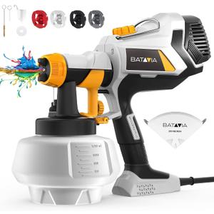 Upgraded Paint Sprayer, BATAVIA 700W Power HVLP Electric Spray Paint Gun, 1200ML, 4 Nozzles, 3 Patterns, Paint Gun for House Painting, Home Interior and Exterior, BSG0082 (High Speed Motor)
