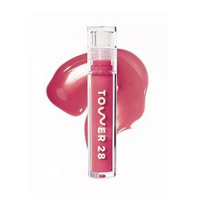 Tower 28 ShineOn Lip Gloss Jelly - Hydrating Tinted Lip Balm + Milky Gloss for Sensitive Lips - Non-Sticky + High-Shine Jelly Formula with Nourishing Oil Blend - Coconut - Rosy Pink (0.13)