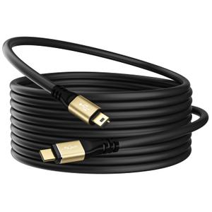 USB C to Mini USB Cable 20FT, Extra Long Mini B 5-Pin to Type 2.0 Cord, Charging & Data Transfer, Compatible with PS3 Controller, Digital Camera, Dash Cam, MP3 Player, Hero 3+, GPS Receiver