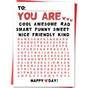 3 x Beautiful Words Greeting Card with Envelope, Funny Anniversary, Valentine's Day Gifts, Birthday Card for Wife Husband Girlfriend Boyfriend (LD290)