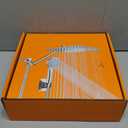 10 inch Rainfall Shower Head Combo Stainless Steel, THE FIRST WATERFALL mode, 10 Inch Rain Shower Head with Handheld 6 Spray Modes High Pressure, Overhead Shower Adjustable Extension Arm,Chrome (Silver)