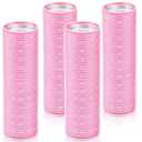 WILLBOND 4 Pcs Long Hair Rollers for Bangs Aluminum Core Curlers Thermal Self Grip Roller for Long and Medium Hair Women Hairstyle(4.1 x 1.2 Inch,Light Pink)
