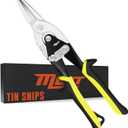 Mutt Tools 10" Heavy Duty Metal Cutting Shears - Professional Tin Snips for Sheet Metal, Stainless Steel & Aluminum - Straight Cut HVAC Scissors with Ergonomic Grip