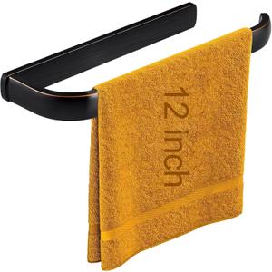 BESy Brass Hand Towel Bar for Bathroom Oil Rubbed Bronze, Rustproof Wall Mounted Towel Rack Hanger Bathroom Hardware Accessories Towel Holder 12 Inch