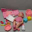 Golray 12in Girl Baby Doll Crib and High Chair Set - Sound&Pee Interactive Baby Doll with 20pcs Accessories Diaper Bag/Cradle/2 Clothes, Feeding Nursery Pretend Play Toddler Girl Toy Gift 3 4 5 6 Year