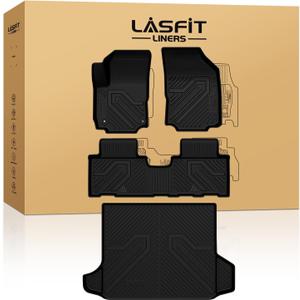 LASFIT Floor Mats & Cargo Liner for Chevrolet Chevy Equinox/GMC Terrain 2018-2024 (Not for Equinox EV 2024-2025), All Weather TPE Custom Fit Floor Mats, Car Mats Full Set for Equinox/Terrain, 4PCS