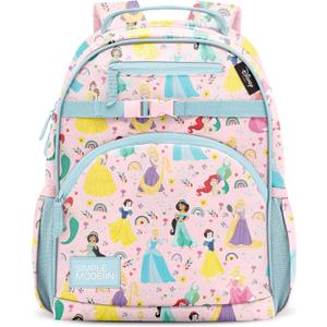 Simple Modern Medium Disney Toddler Backpack for School Girls and Boys | Kindergarten Elementary Kids Backpack | Fletcher Collection | Kids - 15" tall | Princess Rainbows