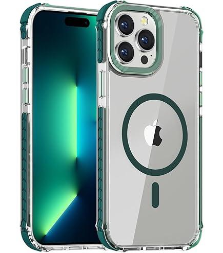 TENDLIN Crystal Clear Hard Back Soft Bumper Protective Case Compatible with iPhone 13 Pro (Black) [MagSafe Compatible, Slim Fit, Lightweight]