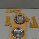 Elevated Cat Food and Water Bowl Set with Stand - Bamboo Raised Tilted Feeding Bowls for Kittens and Small Dogs with 2 Stainless Steel Dishes