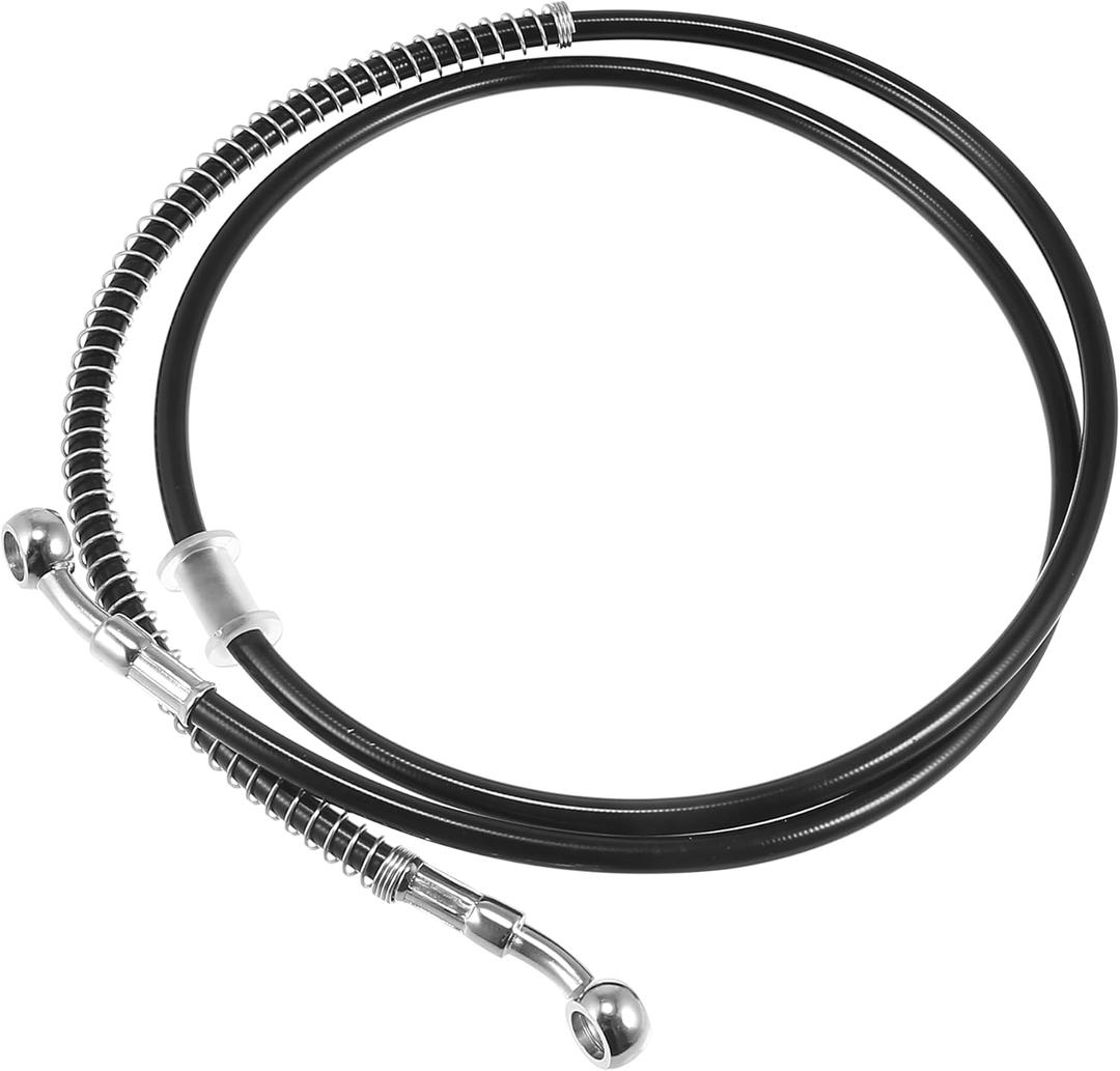 Motoforti 55.12" Length 10mm ID Motorcycle Hydraulic Brake Line Oil Hose Pipe Stainless Steel Braided Cable for ATV Motocross Sport Bikes Street Bikes Black