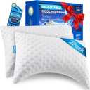 Side Sleeper Pillow for Neck and Shoulder Comfort, for Men/Women, Ergonomic Cooling Curved Pillow, Adjustable Shredded Memory Foam Neck Support, King Size Set of 2, Extra Fill Included