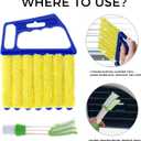 4Pcs Window Venetian Blind Cleaner Duster Tool,Washable 7 Fingers Dusting Cleaner and Air Vent Cleaner,Shutter Brush,Blinds Air Conditioner Keyboard Fan Duster Dirt Housekeeping Tool