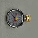 0-200 Psi Water Pressure Gauge Test with Lazy Hand, Lead-Free, Waterproof, 2.5" Dial Size, 3/4" Female Garden Hose Thread, Stainless Steel Case, for Home Potable Water, House Tube