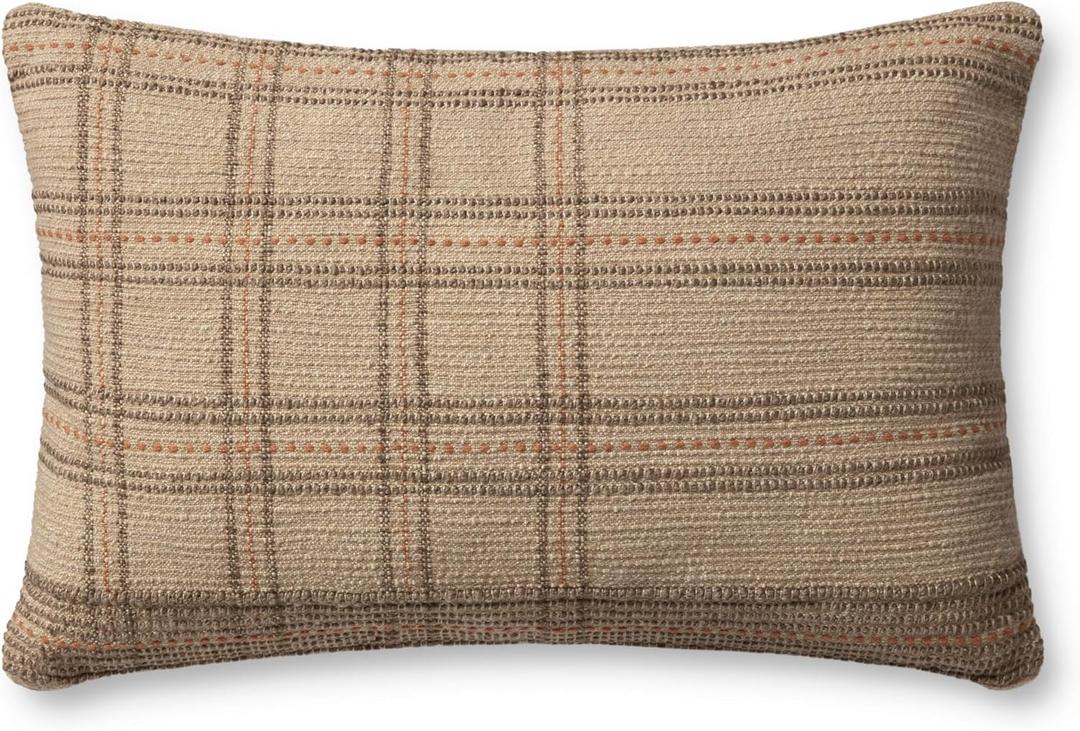 Loloi Angela Rose x Calista Collection PAR0018 Tan/Terracotta 16'' x 26'' Cover Only Pillow