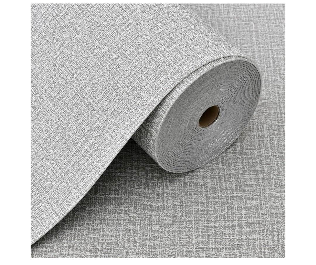 Kmiles Light Gray 3D Foam Cotton Peel and Stick Wallpaper Texture Length 19.7" Width 393" Per Roll, Waterproof Removable Self Adhesive Tenant Friendly