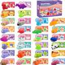 28 Pcs Mochi Squishies Party Favor Set with Valentines Greeting Cards for Kids, Valentines Day Gifts for Kids, Valentine's Day School Prize Party Favor, Classroom Exchange Gift Set