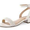 Ankis Black Nude White Gold Women Sandals Comfortable Walking Strappy Open Toe Sandals for Women Dressy Summer 1 Inch Low Block Heel Flat Adjustable Ankle Strap Shoes 7.5