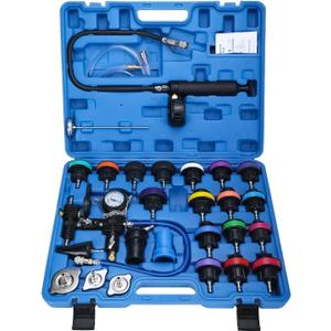KUNTEC 28PCS Coolant Pressure Tester Vacuum Refill Tool Kit Universal Radiator Pressure Tester Cooling System Leak Test