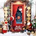 2 x Christmas Door Cover,Snowman and Dogs Red Xmas Door Covers Decorative Christmas Front Porch Sign Decorations and Supplies for Home House Party Room Office Decor-71  35inches (Christmas-02)