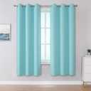DUALIFE Aqua Curtains for Living Room Bedroom Light Blocking Window Curtains Triple Weave Room Darkening Curtain Panels Thermal Insulated Grommet Top 34X63