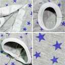 Dogs Recovery Suit Post Surgery Shirt for Puppy, Wound Protective Clothes for Little Animals(Grey Stars-m) (Gray, M)