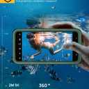 Lanhiem for Samsung Galaxy S23 Case (Not for S23 Plus), IP68 Waterproof Dustproof Case with Built-in Screen Protector, Heavy Duty Full Body Protective Cover for Galaxy S23 5G 6.1 Inch, Green/Clear