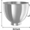 5 QT Stainless Steel Mixer Bowl with Pouring Shield, Compatible With KITCHENAID TILT-HEAD STAND MIXERS 4.5-Quart (4.3 L) And 5-Quart (4.7 L) (5QT Bowl+Pouring Shield)