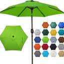 Blissun 7.5 ft Patio Umbrella, Yard Umbrella, Outdoor Market Umbrella with Push Button Tilt Crank, Lime