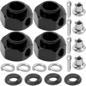 ShareGoo Aluminum RC 12mm Hex Extended Wheel Hex Hub Extension 6mm Offset Spacers Compatible with Traxxas TRX4 TRX6 1/10 RC Crawler (6mm, Black)