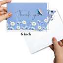 2 x AZAZA 48 PK Floral Thank You Cards Unique Design, Wedding Cards with Envelopes Bulk, 4x6 Thank You Notes for Baby Shower, Bridal Shower, Sympathy (Blue Butterfly)