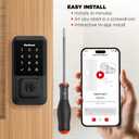 Kwikset Halo Wi-Fi Smart Lock, Keyless Entry Front Door Touchscreen Deadbolt, Matte Black Finish, Grade AAA Certified, UL Listed, Easy Install No Hub, App Control