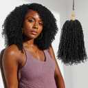 12 Inch PreLooped Yanky Twist Crochet Hair, 30 Strands/Pc, Mini Passion Twists, Senegalese Braiding Hair (Natural Black, 8 Pcs/Pack)